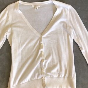 F21 white cardigan